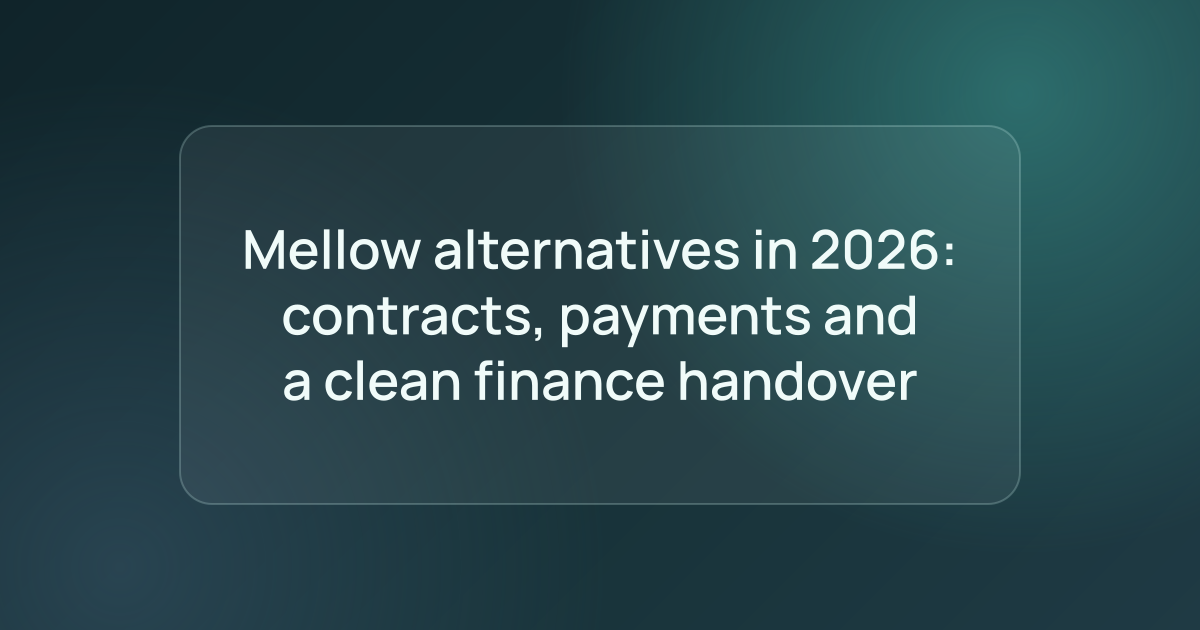 Mellow alternatives in 2026: contracts, payments and a clean finance handover