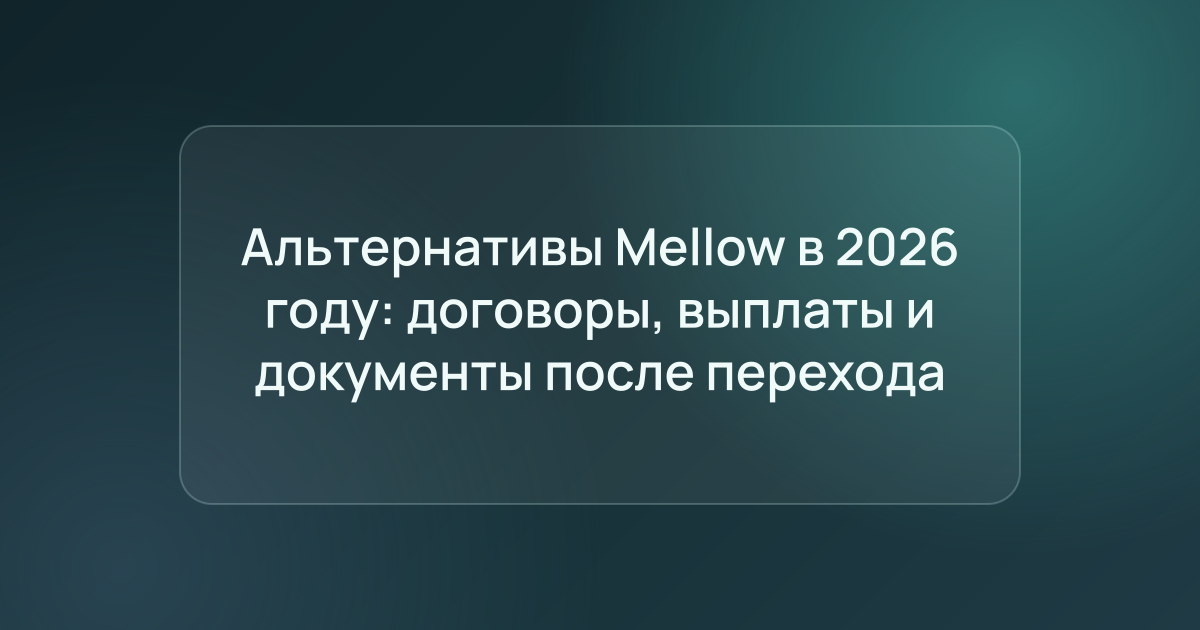 Альтернативы Mellow в 2026 году: договоры, выплаты и документы после перехода